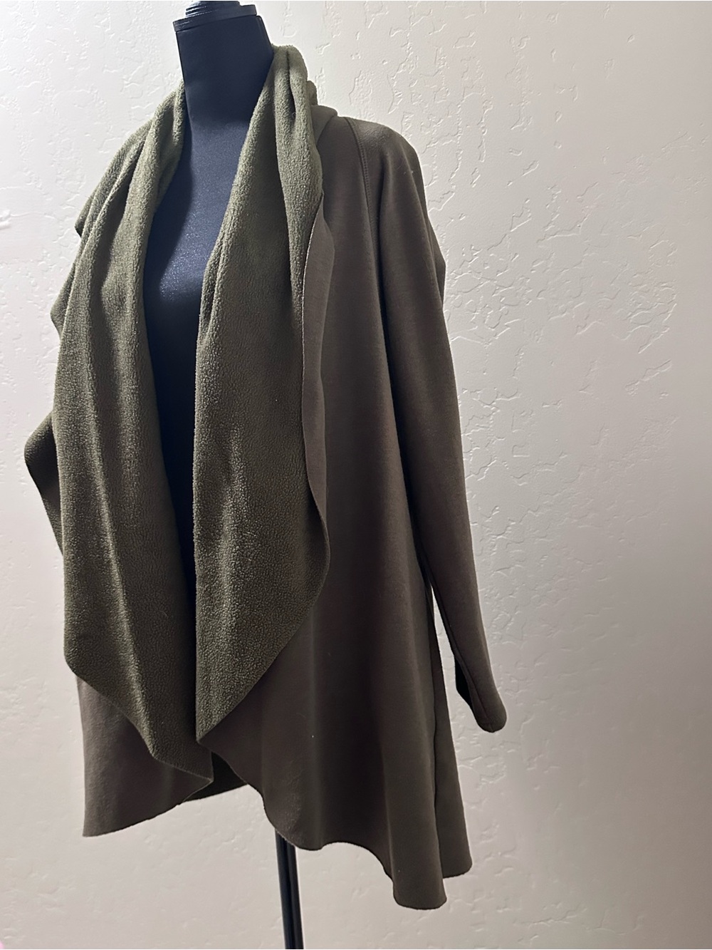 DREW Olive Green Textured Knit Cardigan